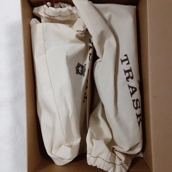 TRASK HUNTER MEN GREEN SUEDE DARK BROWN STEER LEATHER SLIP ON SHOES 11M - Picture 4 of 16